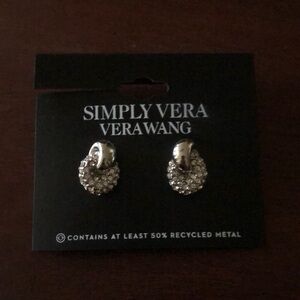 Simply Vera Vera Wang Silver Earrings Adorned w/Cubic Zirconia & elevated backs